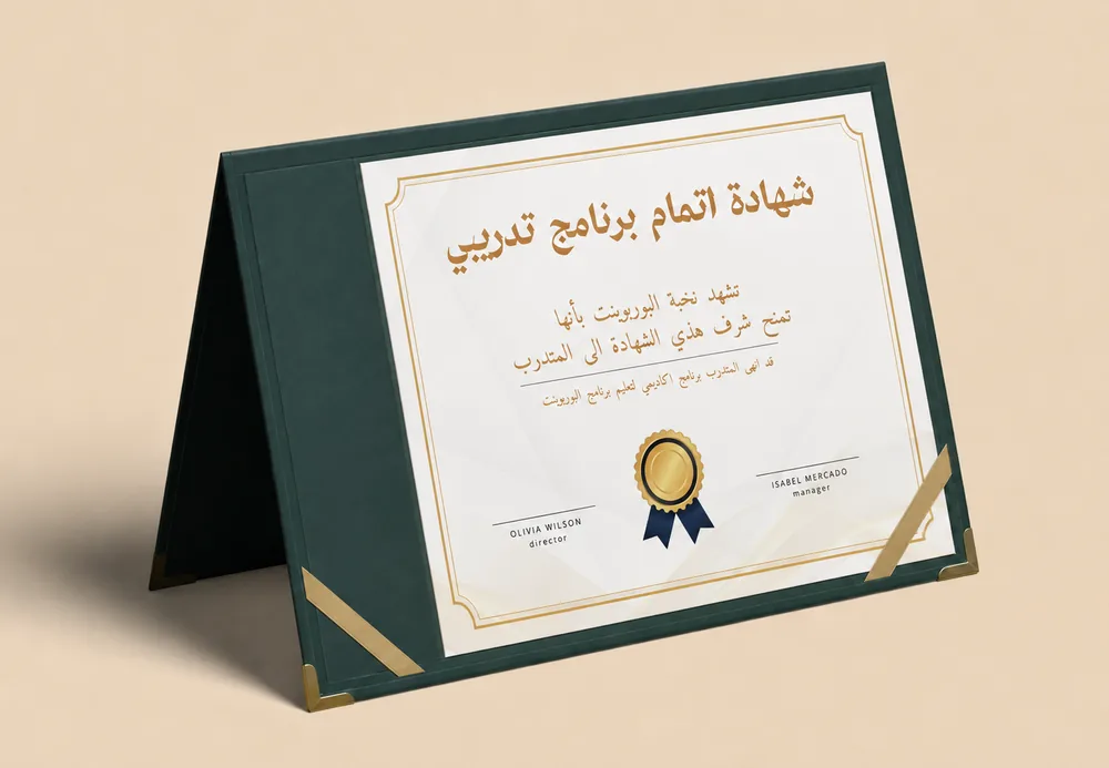 نموذج شهادة إتمام برنامج نخبة البوربوينت